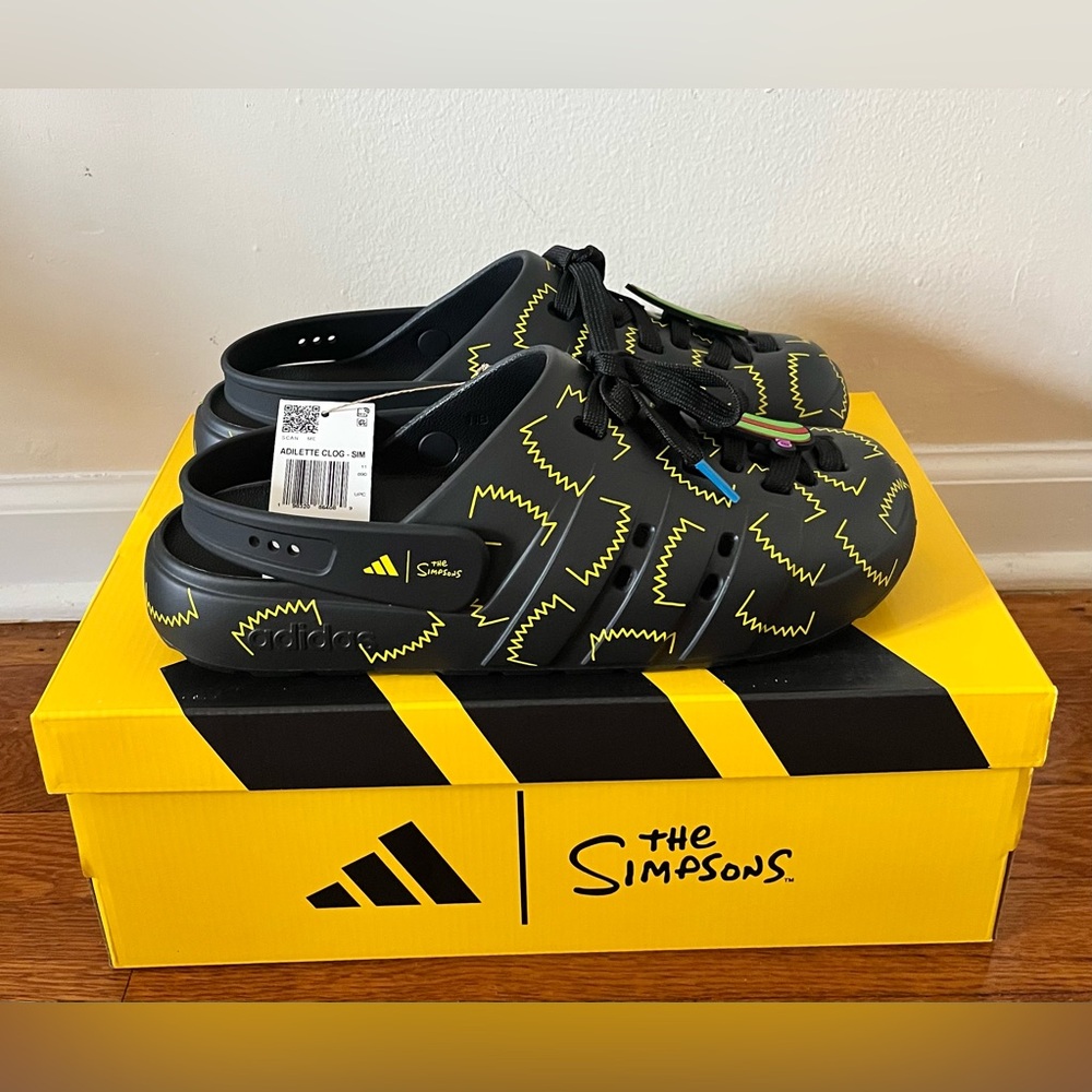 Adidas Adilette Clog The Simpsons Black Yellow JS4910 Men Size 9,11,13